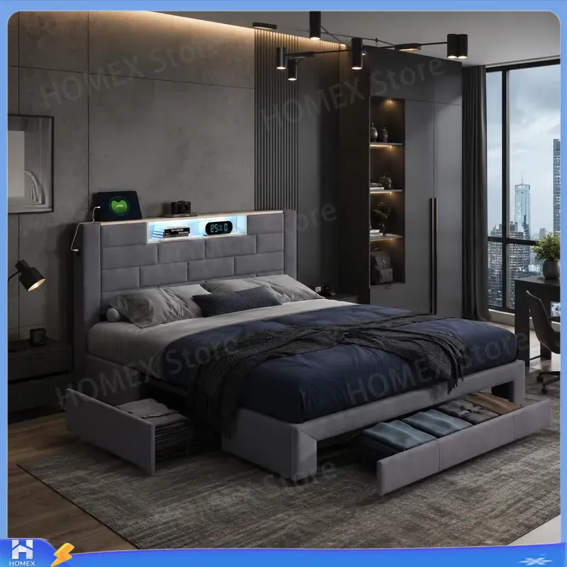 Gas Lift Storage Bed Hydraulic - Estructura de cama doble de 1,5