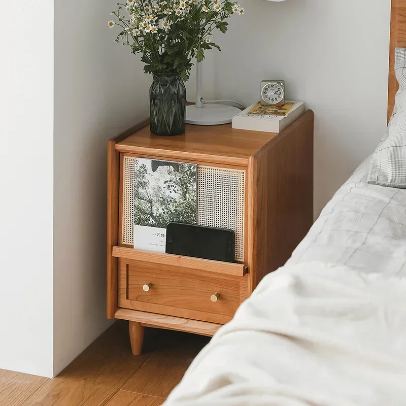 Mesitas de Noche de Ratán con  - Solid Wood Nightstand 2 Drawers reseña y precio