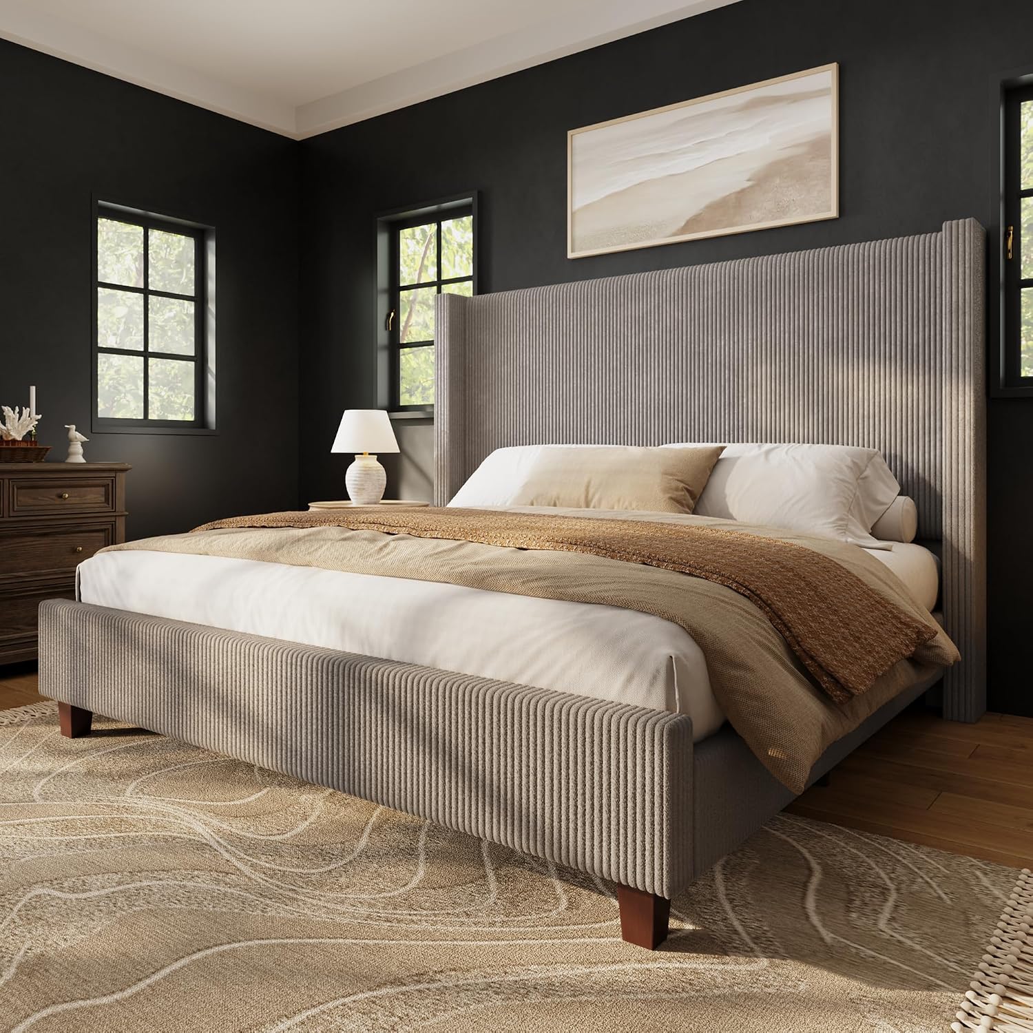 Base de cama tamaño queen con  - Canopy Bed Frame Metal Queen reseña y precio