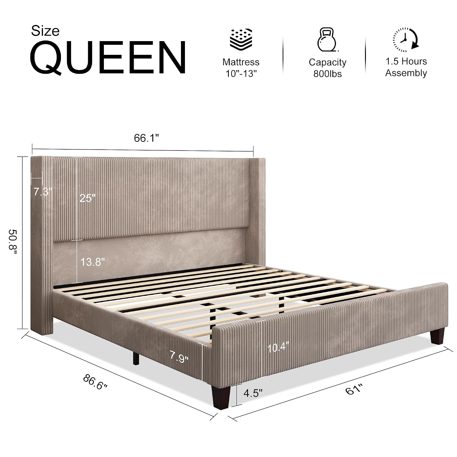 Base de cama tamaño queen con  - Canopy Bed Frame Metal Queen reseña y precio