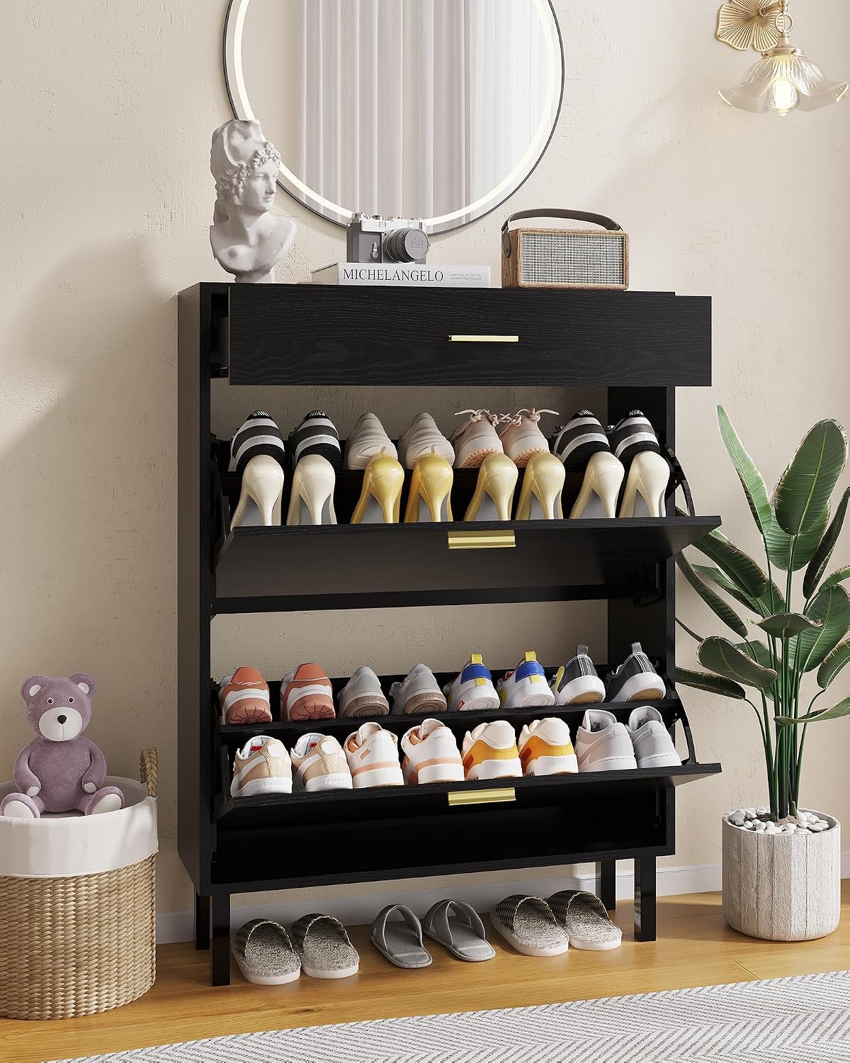 Zapatero Estrecho para Entrada - Shoe Rack Cabinet Narrow Entryway reseña y precio