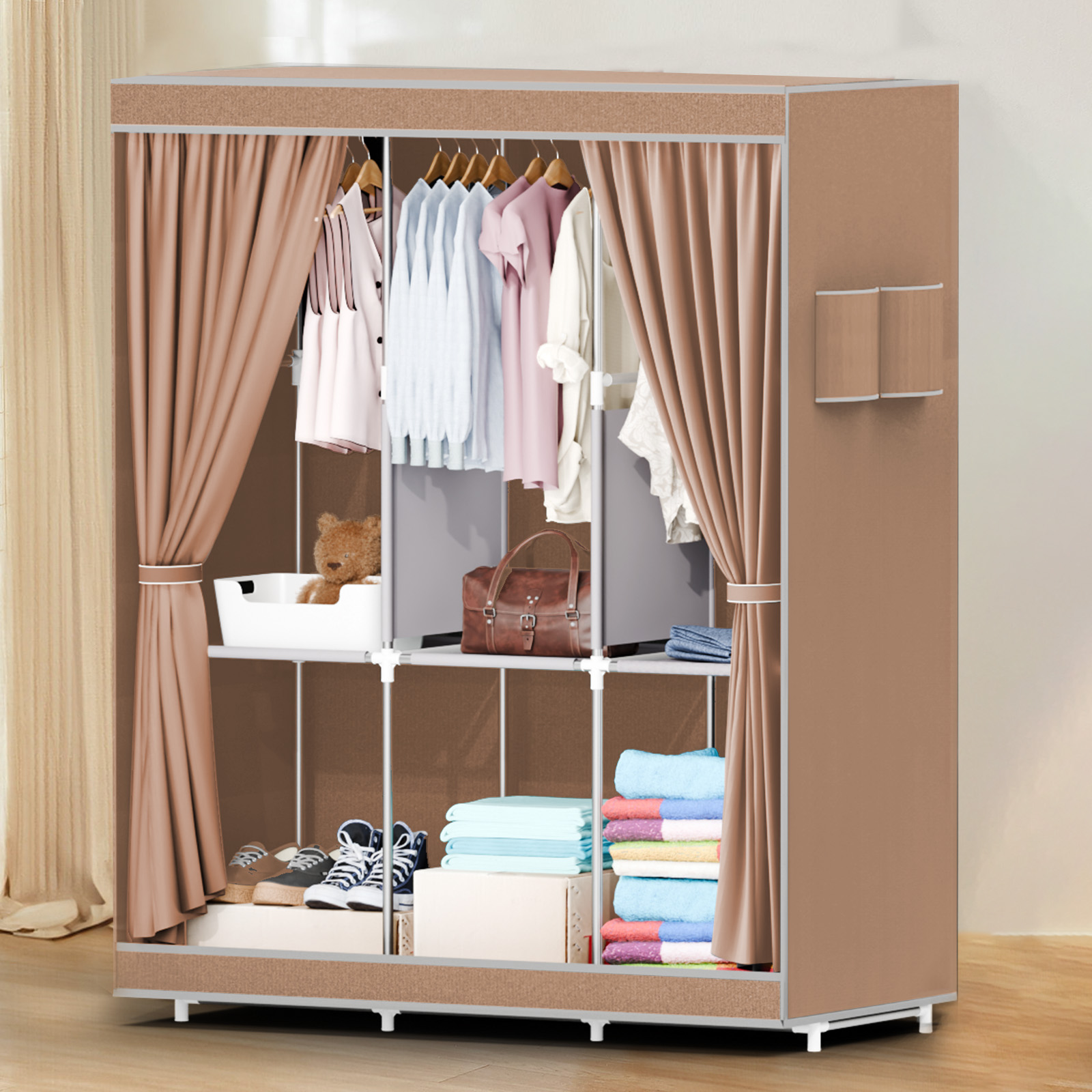 Armario portátil de 51 pulgada - Wardrobe Closet Portable Fabric Cover reseña y precio