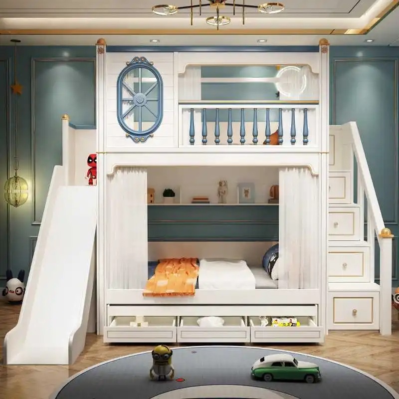 -Para muebles de dormitorio de - Bunk Bed With Stairs And Slide reseña y precio