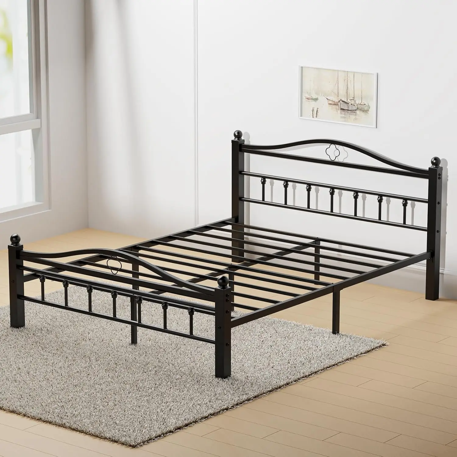Base de cama de metal tamaño q - Canopy Bed Frame Metal Queen reseña y precio