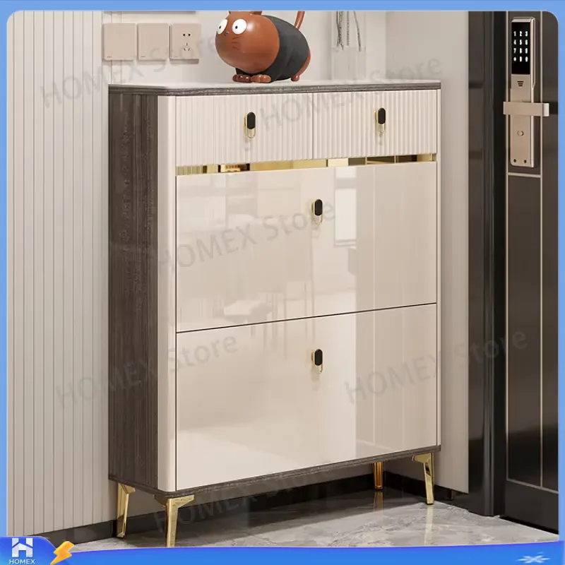 Zapatero impermeable con tabur - Shoe Rack Cabinet Narrow Entryway reseña y precio