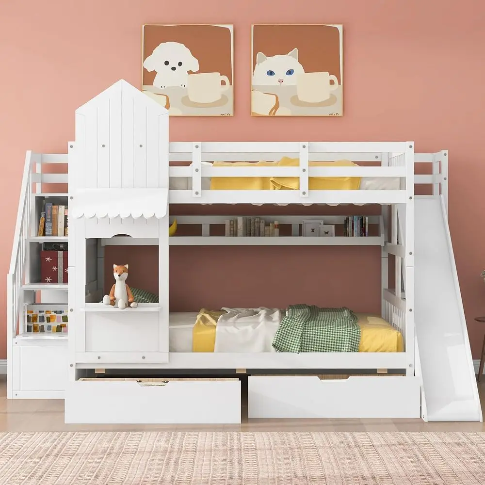 Cama litera doble con escalera - Bunk Bed With Stairs And Slide reseña y precio