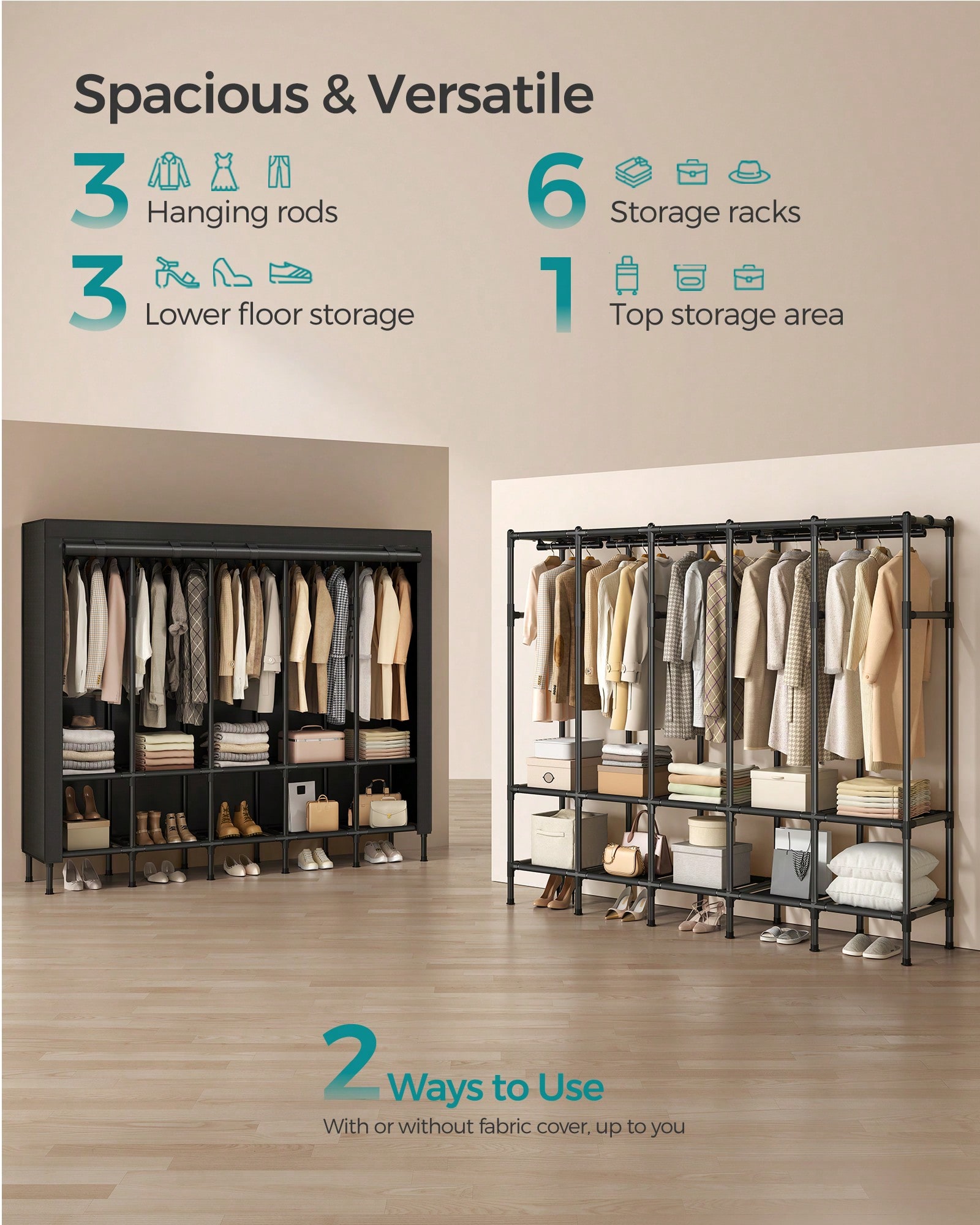 Armario Portátil Resistente, M - Wardrobe Closet Portable Fabric Cover reseña y precio