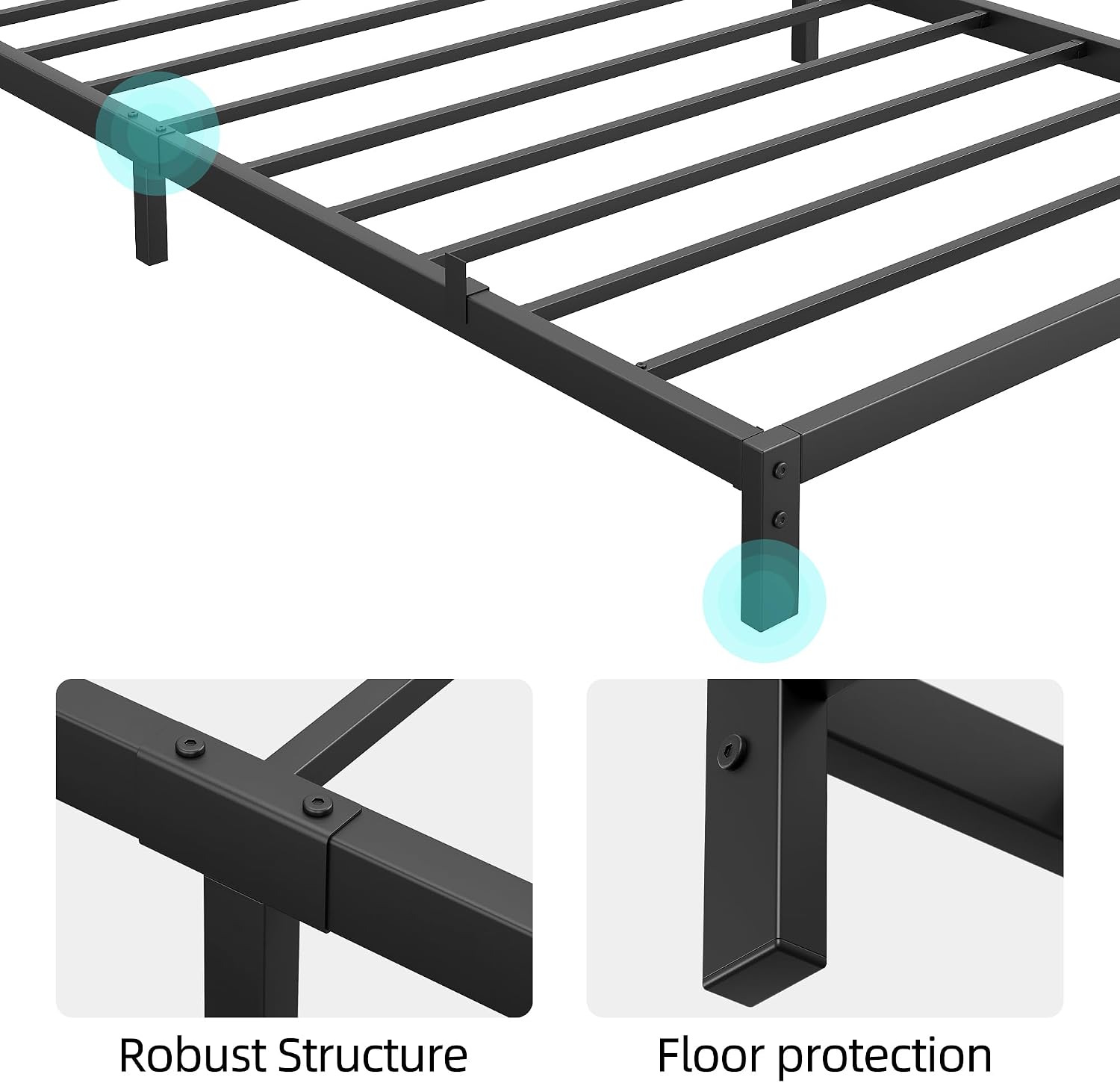 Base de cama de metal resisten - Canopy Bed Frame Metal Queen reseña y precio